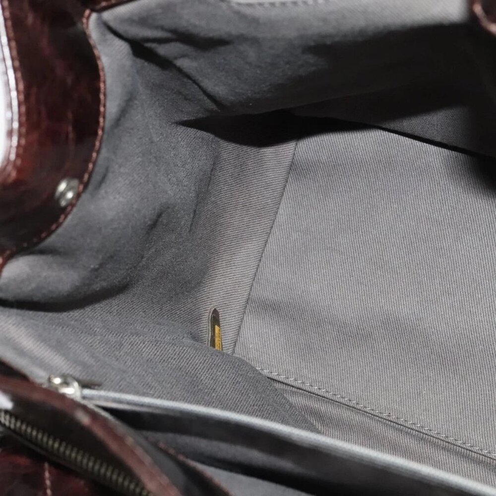 CHANEL Matelasse COCO Mark Hand Bag Patent leather Dark Brown - Picture 13 of 16